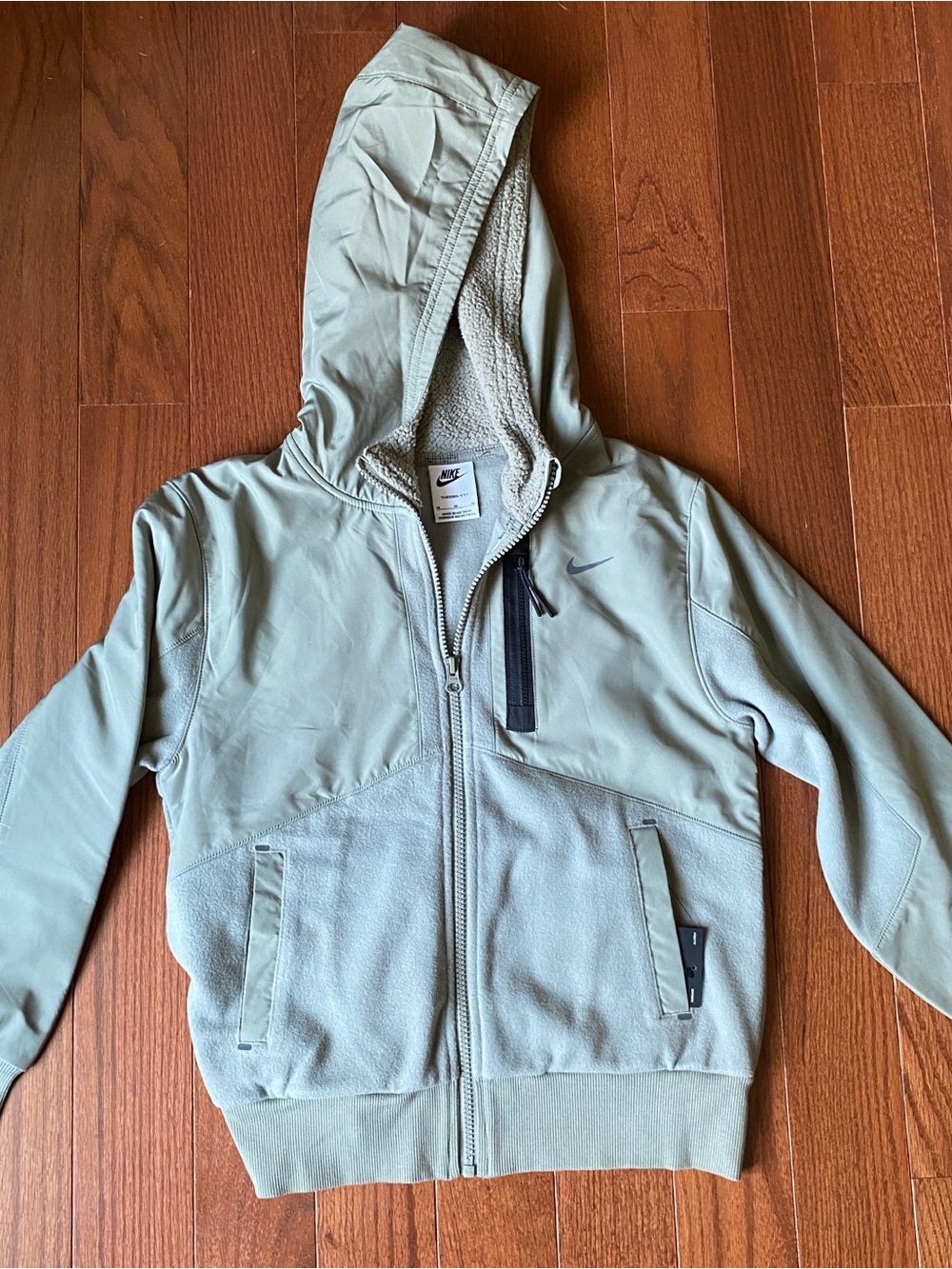 Nike Kids Sage Green Full-Zip Hooded Jacket